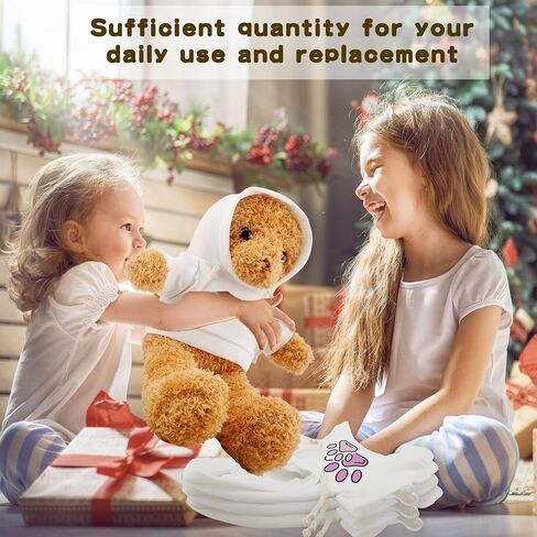 15 Pack Stuffed Bear White Hoodie Bulk Sublimation Blank Teddy Bear Toy Shirts Stuffed Animal White Basic Clothes Hoodie for 14-18 Inch Stuffed Bears Dolls DIY in Saudi Arabia