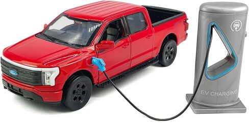 1:36 Scale 2022 F-150 EV Lightning Platinum Pickup Truck Model Toy Car Metal Diecast Toy Vehicle, Doors Open, Light Sound, Pull Back, Toys for Boys Kids Gifts, Men Collection, Home Office Décor, Gray in Saudi Arabia