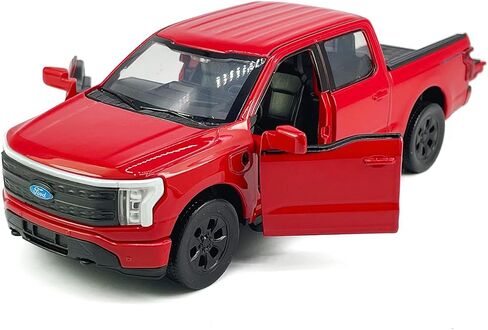 1:36 Scale 2022 F-150 EV Lightning Platinum Pickup Truck Model Toy Car Metal Diecast Toy Vehicle, Doors Open, Light Sound, Pull Back, Toys for Boys Kids Gifts, Men Collection, Home Office Décor, Gray in Saudi Arabia