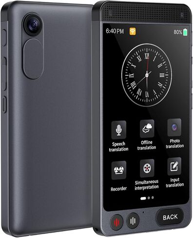 Language Translator Device, 142 Languages AI Translator with 2000mA Battery, Two Way Real-Time Voice Translation, Portable Smart Instant Translator for Voice/Text/Photo in Kuwait