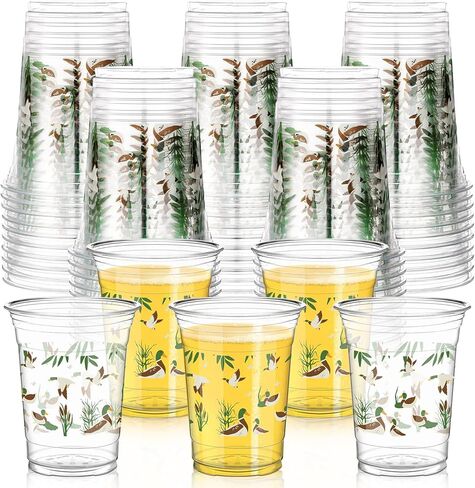 50 PCS 16 OZ Mallard Duck Cups for Mallard Duck Party Decorations Mallard Duck Baby Shower Cups Plastic Discipable Actable Cups Fridity Party Supplies in Kuwait