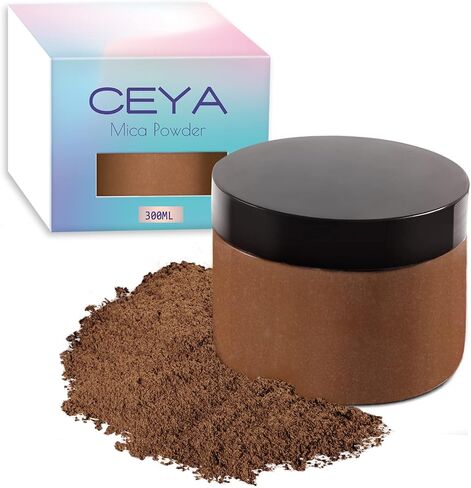 Ceya Mica Powder, 5.3oz/ 150g Chocolate Brown Pearlescent Effect Colorant Pigment Powder for Epoxy Resin,Tumblers, Slime Bath Bomb, Soap Dye, Slime, Candle, Resin Crafting, Paint, Jewelry, Nail Polish in Saudi Arabia