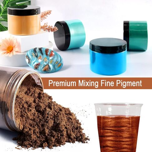 Ceya Mica Powder, 5.3oz/ 150g Chocolate Brown Pearlescent Effect Colorant Pigment Powder for Epoxy Resin,Tumblers, Slime Bath Bomb, Soap Dye, Slime, Candle, Resin Crafting, Paint, Jewelry, Nail Polish in Saudi Arabia