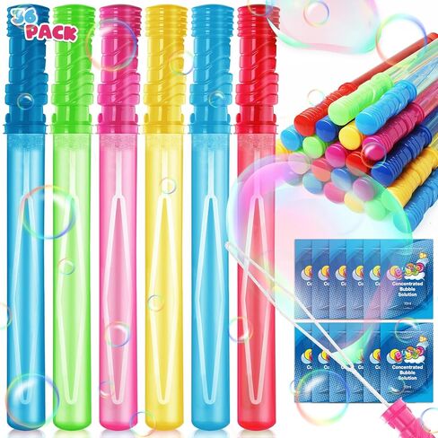 24 Pack 14’’ Bubble Wands, Big Bubble Wands With 24 Bubble Refill Solution, Bubbles Party Supplies For Easter, Birthday, Wedding, Summer Outdoor/indoor Activity, Bubbles Party Favors For Kids(6 Color) in Saudi Arabia
