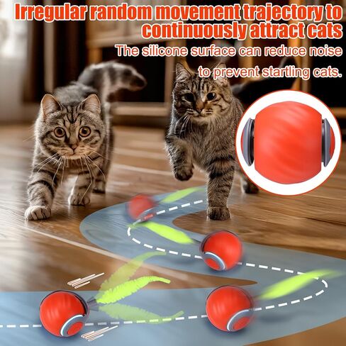 ألعاب Aiersa Cat للقطط البالغة الداخلية الملل ، لعبة Cat Tail Tail ، كرات ألعاب القطط الذكية التفاعلية ، ألعاب القطط المتحركة الأوتوماتيكية للقطط الداخلية ، ألعاب القطط ذاتية القطط مع 3 ذيول و 4 نوابض (زرقاء) in Kuwait