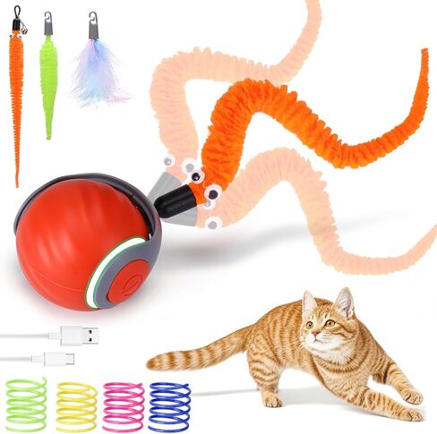 ألعاب Aiersa Cat للقطط البالغة الداخلية الملل ، لعبة Cat Tail Tail ، كرات ألعاب القطط الذكية التفاعلية ، ألعاب القطط المتحركة الأوتوماتيكية للقطط الداخلية ، ألعاب القطط ذاتية القطط مع 3 ذيول و 4 نوابض (زرقاء) in Kuwait