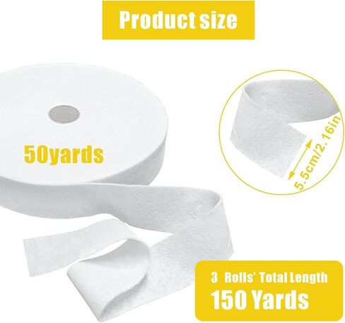 3 Rolls Jelly Roll Batting Strips for Rugs 2 1/4 in Cotton Blend Batting on a Roll Total 150 Yards Quilt Batting by a Roll Batting for Upholstery Cotton Rolls for Jelly Roll Throw Rug in Kuwait