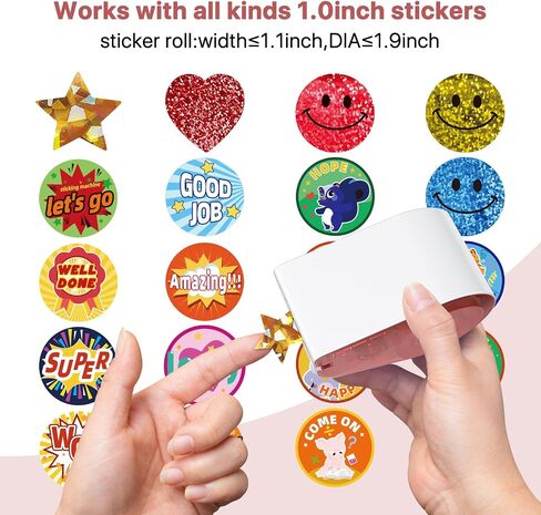 Teacher Appreciation Gifts,Manual Sticker Dispenser for Stickers with 1520Pcs 1Inch Gold Star,Red Heart,Smiley Face Stickers for Kids Reward,Behavior Chart,School Classroom Teacher Supplies(Purple) in Kuwait
