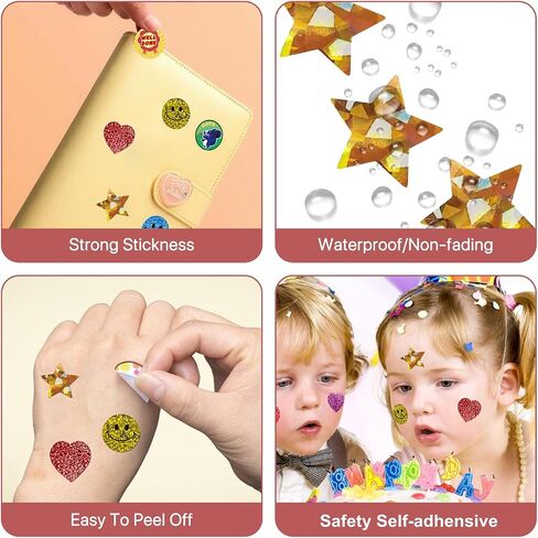 Teacher Appreciation Gifts,Manual Sticker Dispenser for Stickers with 1520Pcs 1Inch Gold Star,Red Heart,Smiley Face Stickers for Kids Reward,Behavior Chart,School Classroom Teacher Supplies(Purple) in Kuwait