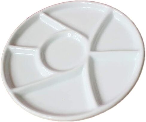 13-Well Porcelain Artist Paint Palette, Mixing Ceramic Watercolor Palette, Mixing Tray for Watercolor Gouache Acrylic Oil Painting 8 Inch in Saudi Arabia