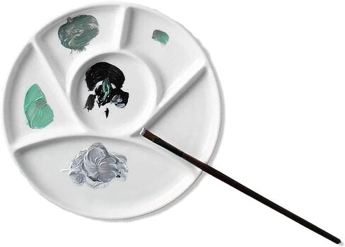 13-Well Porcelain Artist Paint Palette, Mixing Ceramic Watercolor Palette, Mixing Tray for Watercolor Gouache Acrylic Oil Painting 8 Inch in Saudi Arabia