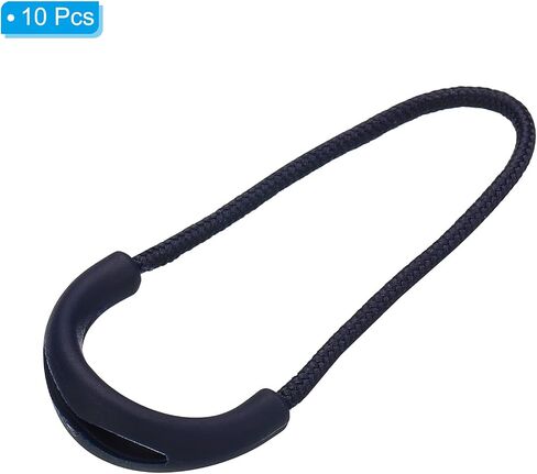 PATIKIL Zipper Pulls Replacement, 10 Pack Extension Cord Handle Fix Tab Tag Extender Fixer for Luggage Backpacks Jackets, U Shape Black in Saudi Arabia