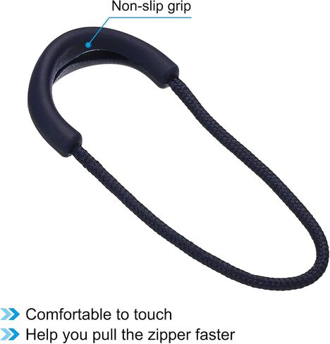 PATIKIL Zipper Pulls Replacement, 10 Pack Extension Cord Handle Fix Tab Tag Extender Fixer for Luggage Backpacks Jackets, U Shape Black in Saudi Arabia