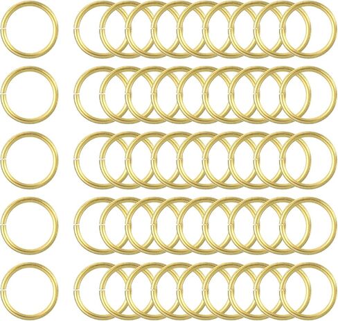uxcell 50Pcs Open Jump Rings, 15mm/0.59" OD Brass Jump Ring Connectors 1.5mm Thick O Rings for Necklaces Bracelet Jewelry Making Keychain DIY Craft, Gold Tone in Saudi Arabia