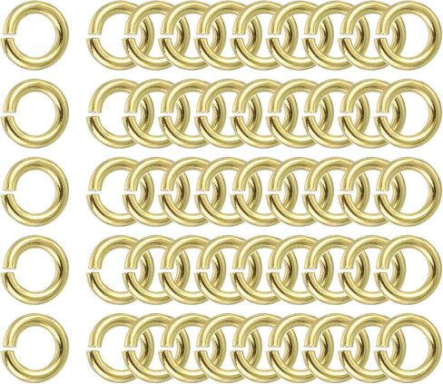 uxcell 50Pcs Open Jump Rings, 15mm/0.59" OD Brass Jump Ring Connectors 1.5mm Thick O Rings for Necklaces Bracelet Jewelry Making Keychain DIY Craft, Gold Tone in Saudi Arabia