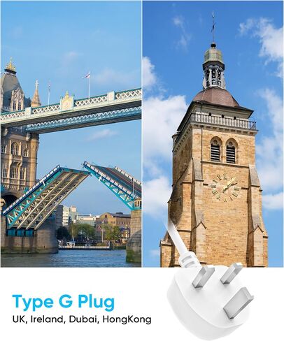 European Travel Plug Adapter, Olcorife Power Strip with EU UK US Plug Adapter, 6 Outlets 3 USB Ports with 5ft Extension Cord, International Power Adapter for US to Europe UK in Saudi Arabia