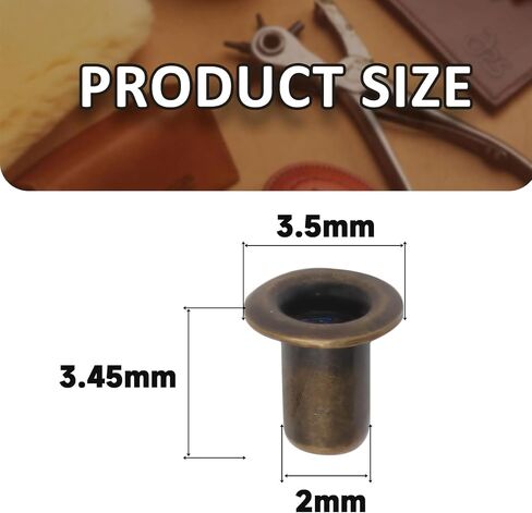 Litoexpe 1/8 Inch (3mm) ID Grommets Eyelets, 200 Pieces Metal Grommet Kit Hole Self Backing Eyelet for Repairing Canvas, Clothes, Leather (Brass) in Saudi Arabia