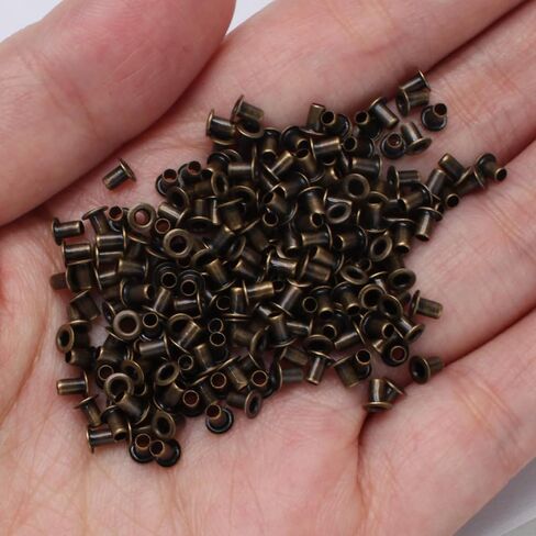 Litoexpe 1/8 Inch (3mm) ID Grommets Eyelets, 200 Pieces Metal Grommet Kit Hole Self Backing Eyelet for Repairing Canvas, Clothes, Leather (Brass) in Saudi Arabia