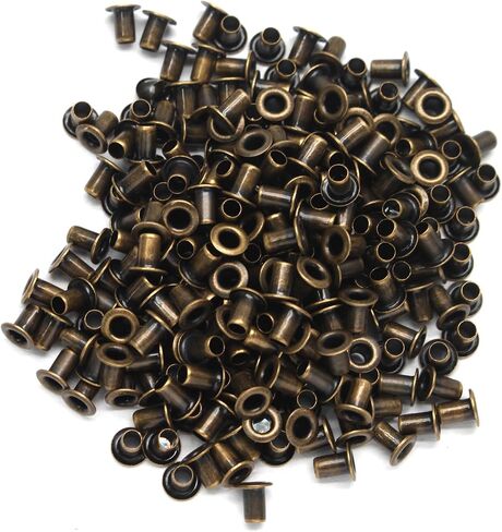Litoexpe 1/8 Inch (3mm) ID Grommets Eyelets, 200 Pieces Metal Grommet Kit Hole Self Backing Eyelet for Repairing Canvas, Clothes, Leather (Brass) in Saudi Arabia