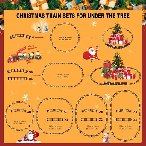 Electric Train Sets for Kids Metal Alloy Christmas Train Toys Steam Locomotive, Glowing Passenger Carriages, Luxury Tracks, Light & Sounds Rechargeable Birthday Gifts for Boys Girls Green in Saudi Arabia
