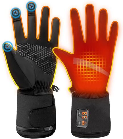 Heated Gloves for Women Men - Electric USB Rechargeable Heated Motorcycle Cycling Gloves Touchscreen Heating Work Gloves Winter Ski Hand Warmer Heating Gloves in Saudi Arabia