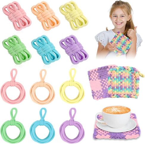 180 Pcs 10 Inch Pro Size Potholder Loom Loops Weaving Loom Refill Loops Colorful Loom Loops Extra Large Craft Loops Bulk For Kids Adults Gift DIY Kitchen Supplies Morandi Color (No Weaving Loom Tool) in Saudi Arabia