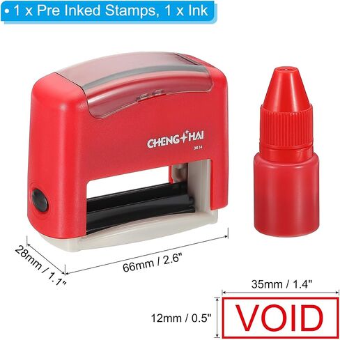 YOKIVE Late Self Inking Rubber Stamp, Office Ink Business Stamp for Office Documents, Paperwork, Warehouse, Label (Red) in Kuwait