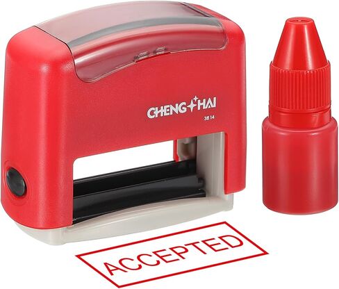 YOKIVE Late Self Inking Rubber Stamp, Office Ink Business Stamp for Office Documents, Paperwork, Warehouse, Label (Red) in Kuwait