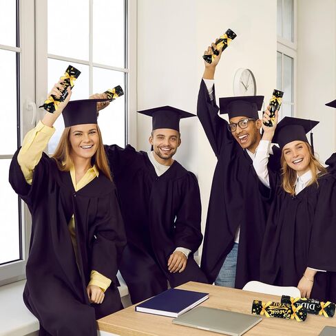 6 Pcs Graduation Surprise Money Pull out Pouch for Cash Gift, 2025 Money Holder Box Candy Funny Congrats Grad Party Gift DIY Kit for Women Men (Black and Gold) in Kuwait