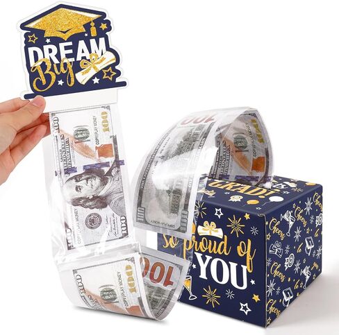 Konsait Pink Graduation Money Holders, 2025 Graduation Gift Money Holders for All Age Graduates, DIY Money Roll Surprise Graduation Money Box, Graduation Box for Cash Gifts, Graduation Gifts Ideas in Saudi Arabia