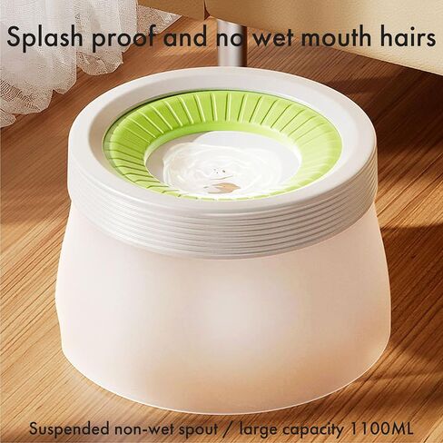 Cat Water Bowl, Large Capacity, Splash-Proof, Detachable and Washable (Blue, 600ml) in Saudi Arabia