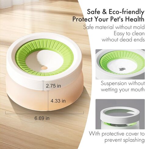 Cat Water Bowl, Large Capacity, Splash-Proof, Detachable and Washable (Blue, 600ml) in Saudi Arabia