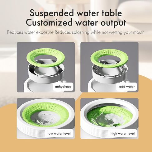 Cat Water Bowl, Large Capacity, Splash-Proof, Detachable and Washable (Blue, 600ml) in Saudi Arabia