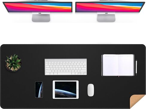 Large Desk Mat - 47.2"x17"Desk Pad Large,Natural Cork & PU Leather Mouse Pad,Non-Slip Office Desk Mat, Double-Sided Mouse Pad, Waterproof Large Desk Pad for Office&Home (Pink) in Saudi Arabia