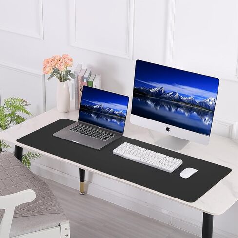 Large Desk Mat - 47.2"x17"Desk Pad Large,Natural Cork & PU Leather Mouse Pad,Non-Slip Office Desk Mat, Double-Sided Mouse Pad, Waterproof Large Desk Pad for Office&Home (Pink) in Saudi Arabia