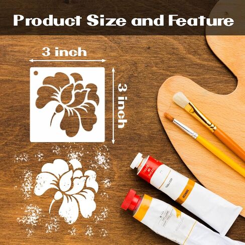 Stencils for Painting, 80PCS 3 Inch Plastic Small Stencils for Crafts Reusable, Rock Painting Stencils, Various Painting Stencils for Home Decor & DIY Projects in Saudi Arabia