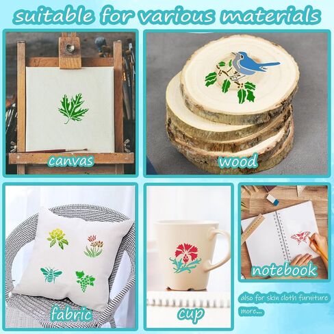 Stencils for Painting, 80PCS 3 Inch Plastic Small Stencils for Crafts Reusable, Rock Painting Stencils, Various Painting Stencils for Home Decor & DIY Projects in Saudi Arabia