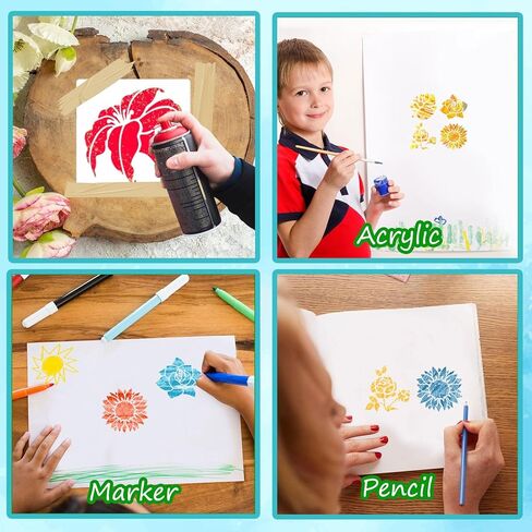 Stencils for Painting, 80PCS 3 Inch Plastic Small Stencils for Crafts Reusable, Rock Painting Stencils, Various Painting Stencils for Home Decor & DIY Projects in Saudi Arabia