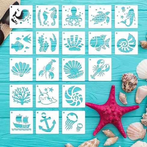 Stencils for Painting, 80PCS 3 Inch Plastic Small Stencils for Crafts Reusable, Rock Painting Stencils, Various Painting Stencils for Home Decor & DIY Projects in Saudi Arabia