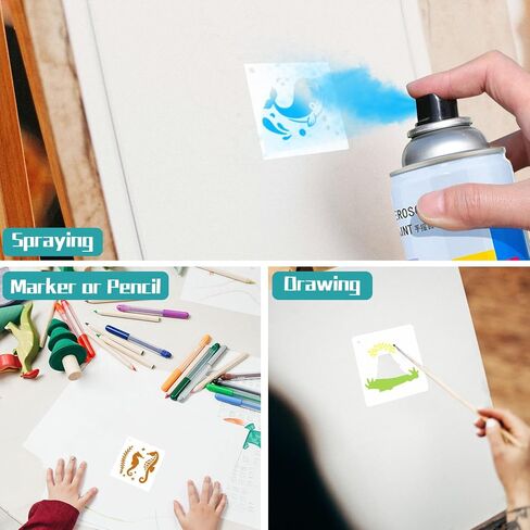 Stencils for Painting, 80PCS 3 Inch Plastic Small Stencils for Crafts Reusable, Rock Painting Stencils, Various Painting Stencils for Home Decor & DIY Projects in Saudi Arabia