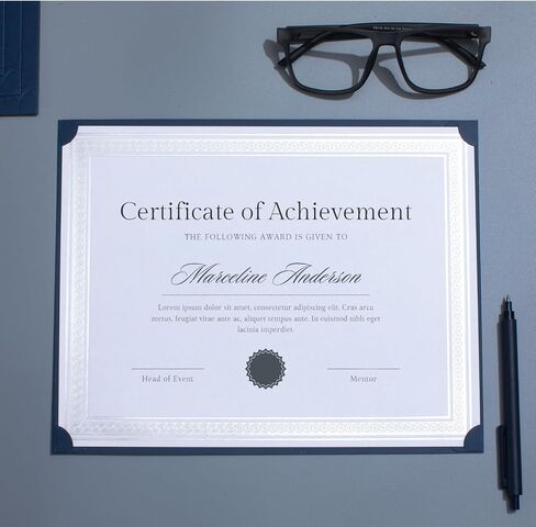 75 Pack Single Sided Certificate Holders for Letter Size, 8.5 x 11 Bulk Award Certificate Cover for Graduation,Diploma, Documents, Marriage,Employee Appreciation, School,Office, Business - Navy Blue in Kuwait