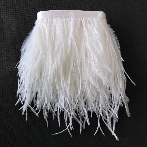 Sowder Ostrich Feather Trim Fringe Sewing Ribbon for Wedding Crafts Costumes Decoration DIY 2 Yards 3-4inch Width (Black) in Saudi Arabia