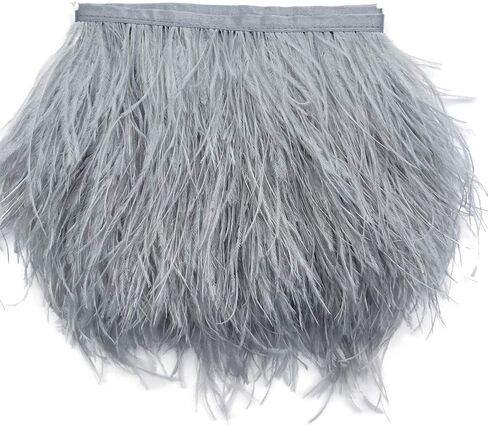Sowder Ostrich Feather Trim Fringe Sewing Ribbon for Wedding Crafts Costumes Decoration DIY 2 Yards 3-4inch Width (Black) in Saudi Arabia