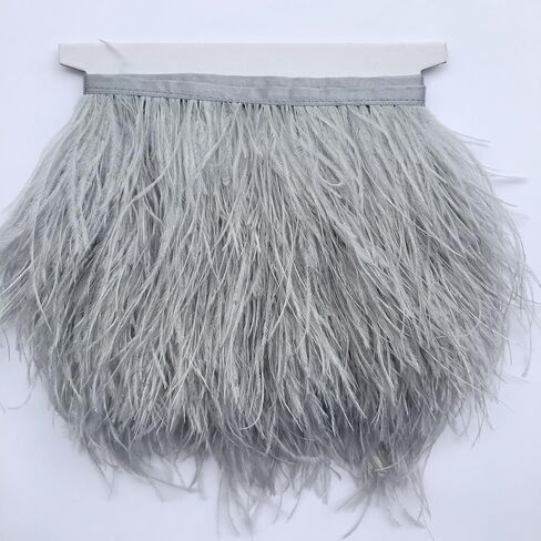 Sowder Ostrich Feather Trim Fringe Sewing Ribbon for Wedding Crafts Costumes Decoration DIY 2 Yards 3-4inch Width (Black) in Saudi Arabia