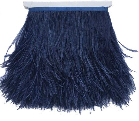 Sowder Ostrich Feather Trim Fringe Sewing Ribbon for Wedding Crafts Costumes Decoration DIY 2 Yards 3-4inch Width (Black) in Saudi Arabia