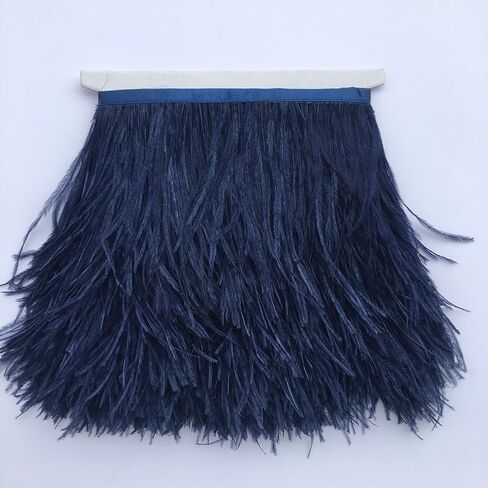 Sowder Ostrich Feather Trim Fringe Sewing Ribbon for Wedding Crafts Costumes Decoration DIY 2 Yards 3-4inch Width (Black) in Saudi Arabia