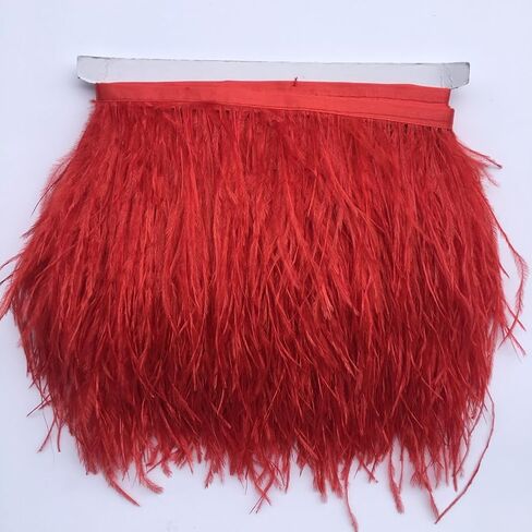 Sowder Ostrich Feather Trim Fringe Sewing Ribbon for Wedding Crafts Costumes Decoration DIY 2 Yards 3-4inch Width (Black) in Saudi Arabia