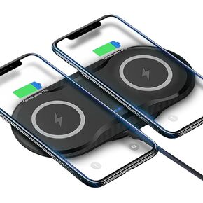 2 * 15W Dual Wireless Charger for Multiple Devices, 30W Fast Wireless Charging Pad/Mat for Apple iPhone, for AirPods, for Samsung Phone, for Google Pixel, and All Qi-Enabled Devices (Black)