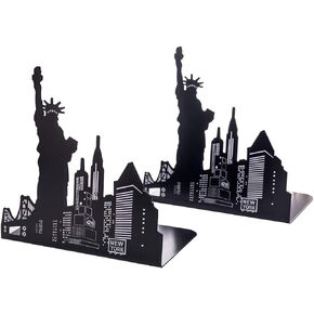 Bookends Steel Universal Economy Holder Stand Book Rack Desk Bookend, Eiffel Tower, 1 Pair(Black)