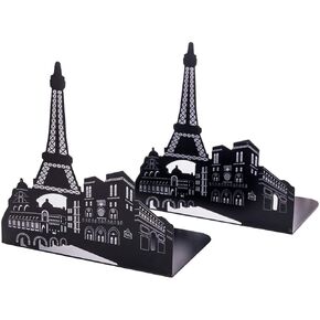 حامل اقتصادي عالمي من الفولاذ من Bookends، حامل كتب ورف كتب، تمثال الحرية، زوج واحد (أسود)